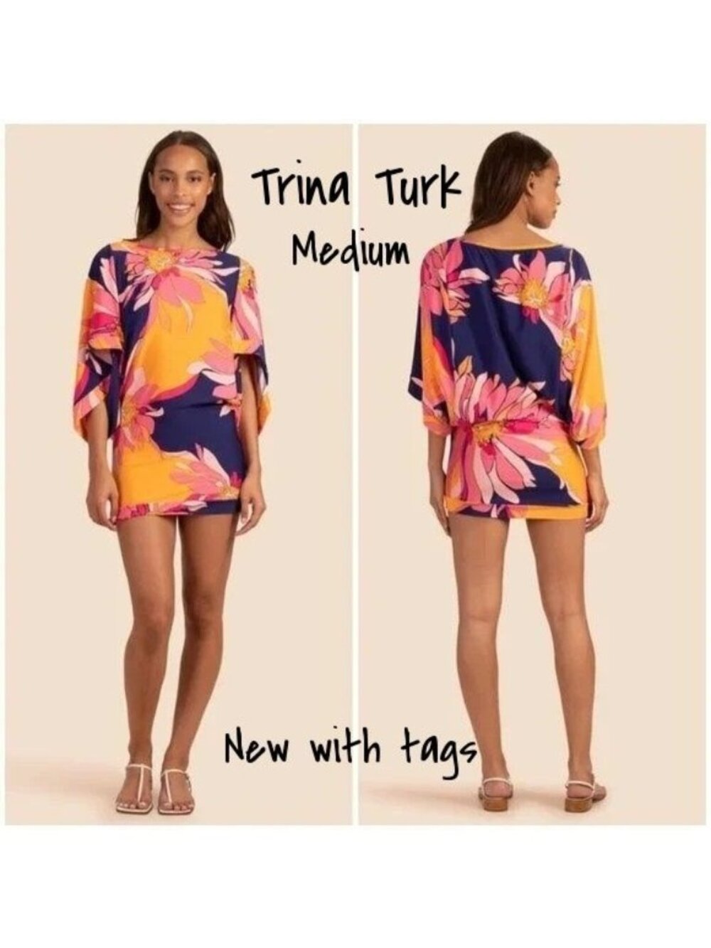 Trina Turk Swim Swim Cover Up Floral Dress Size Medium New With Tag